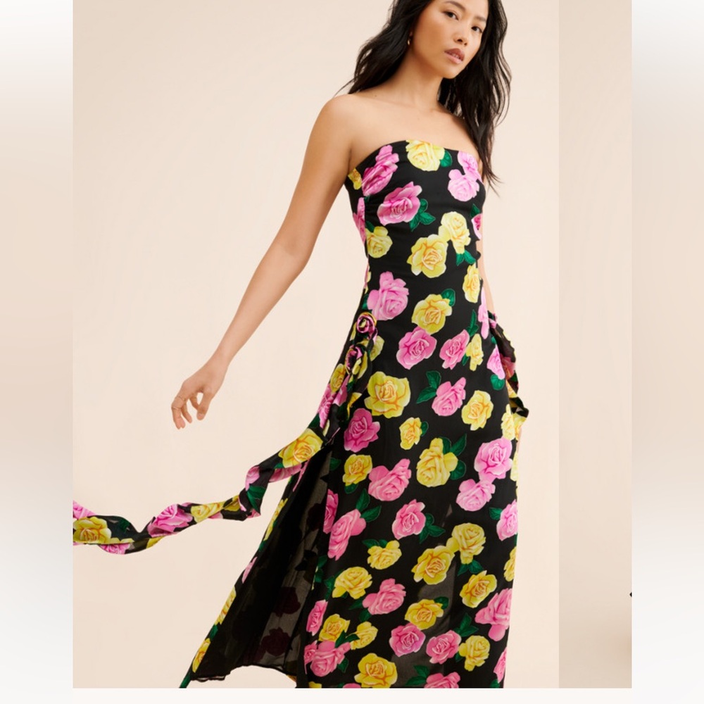 For Love and Lemons Madison Strapless Maxi Dress $330 NEW S